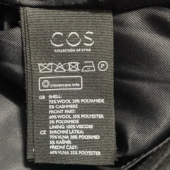 COS Belted Black Wool Pleated Wrap Skirt Size 6/8 Dark Academia Fall Winter Goth - Picture 7 of 9